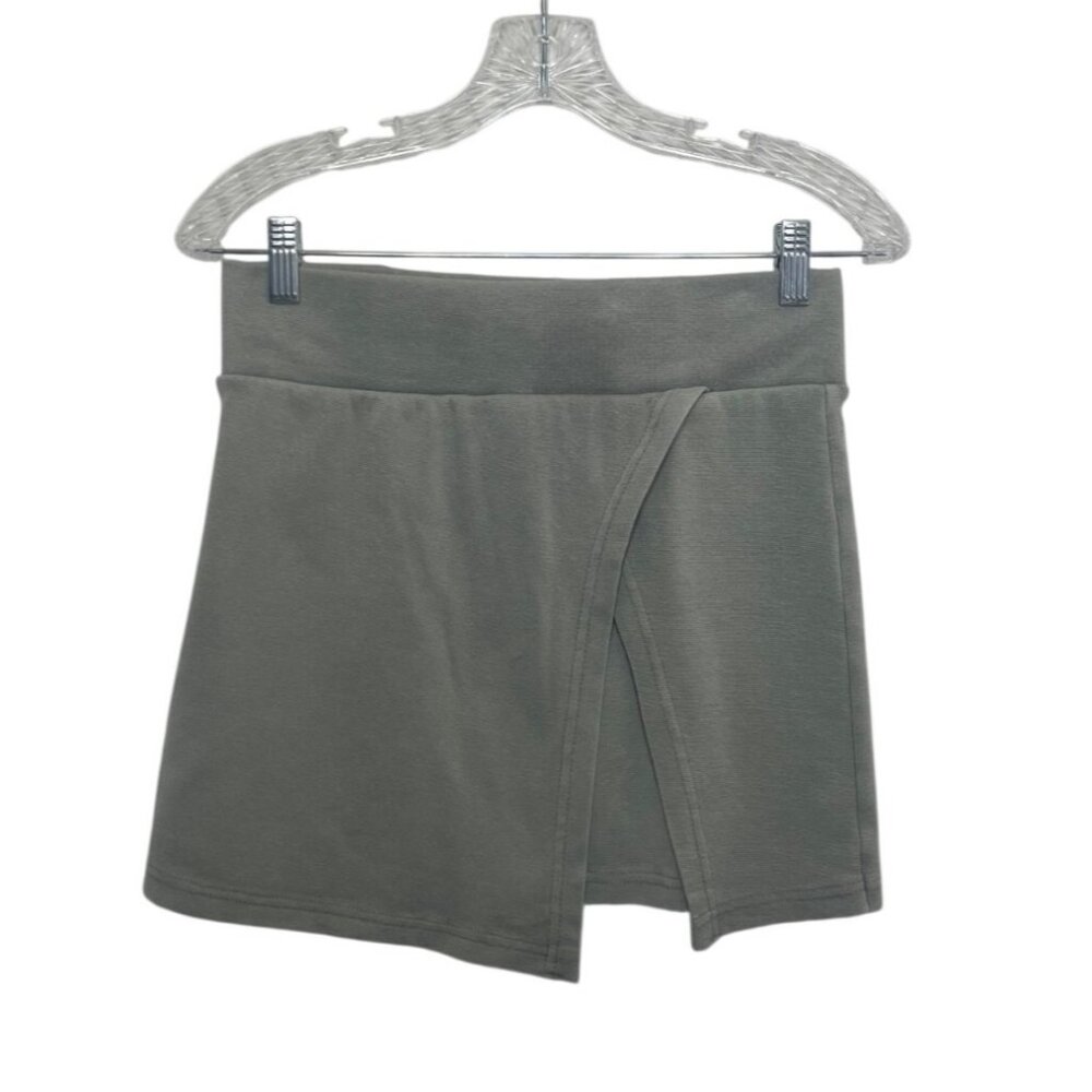 PrettyLittleThing Cotton Wrap Mini Skirts Size 10 Green New Summer Short